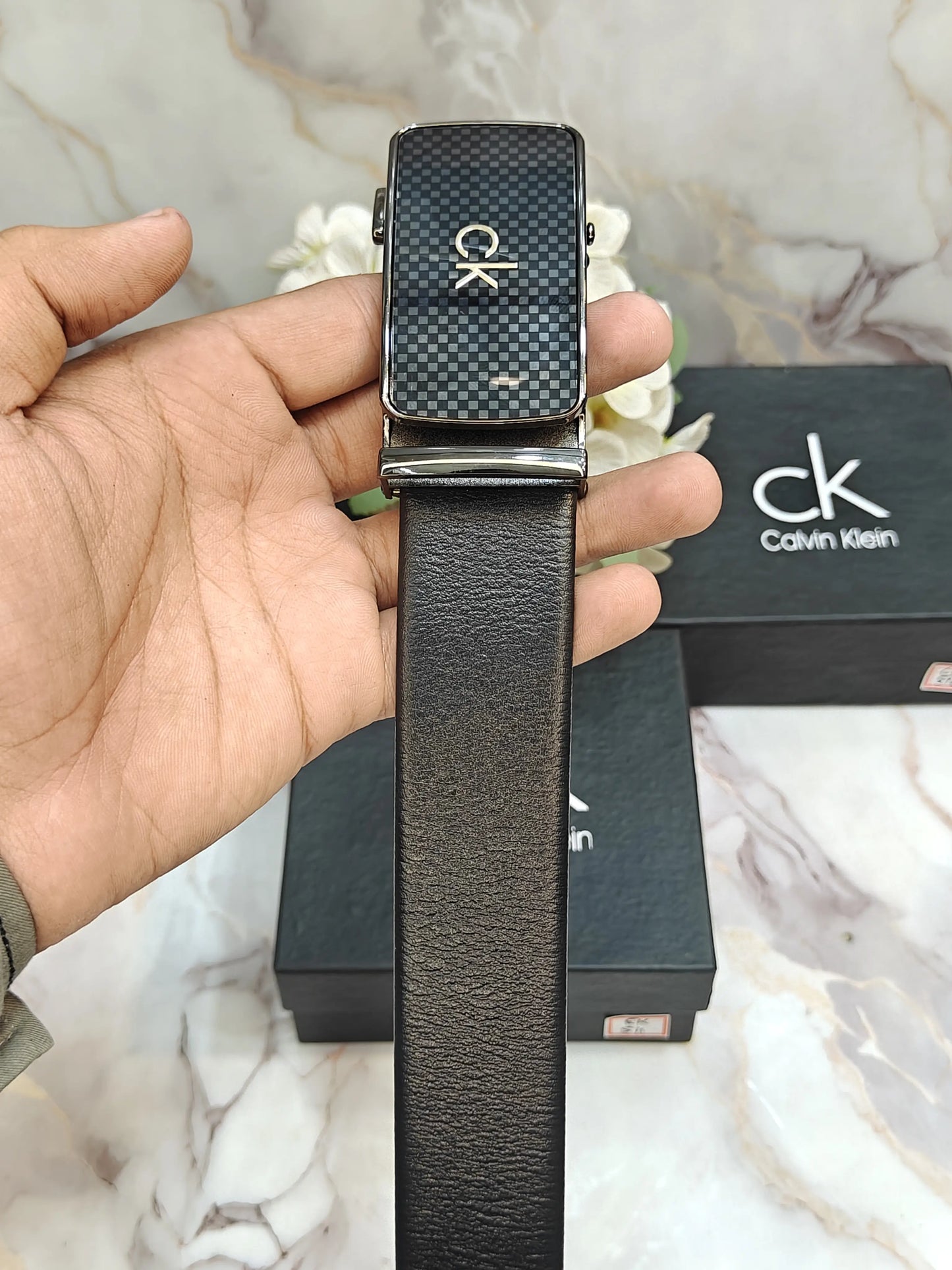 CK CALVIN KLEIN PREMIUM QUALITY AUTOLOCK BELT WITH OG BOX