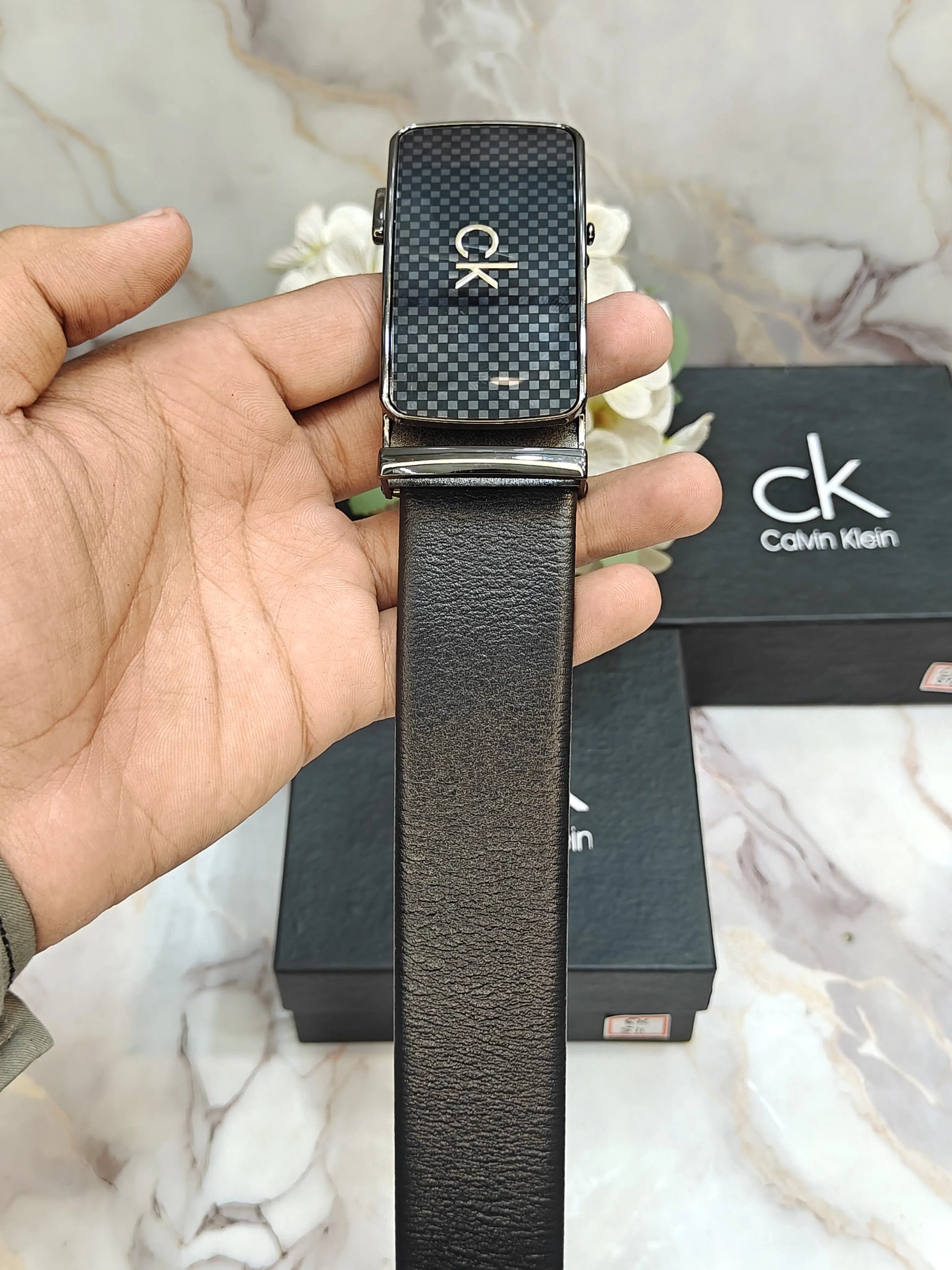 CK CALVIN KLEIN PREMIUM QUALITY AUTOLOCK BELT WITH OG BOX