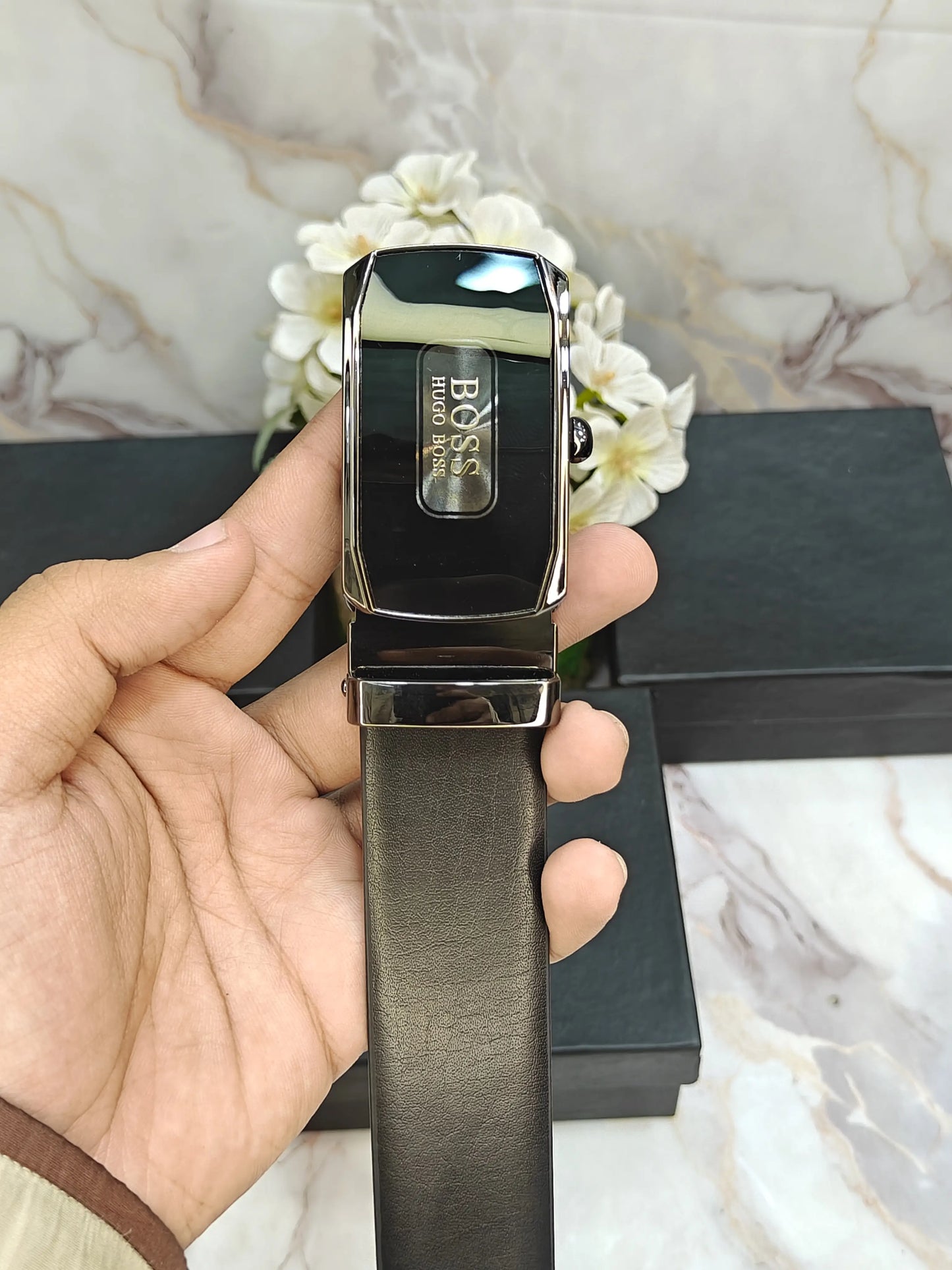 BOSS PREMIUM QUALITY AUTOLOCK REVESABLE BELT WITH OG BOX