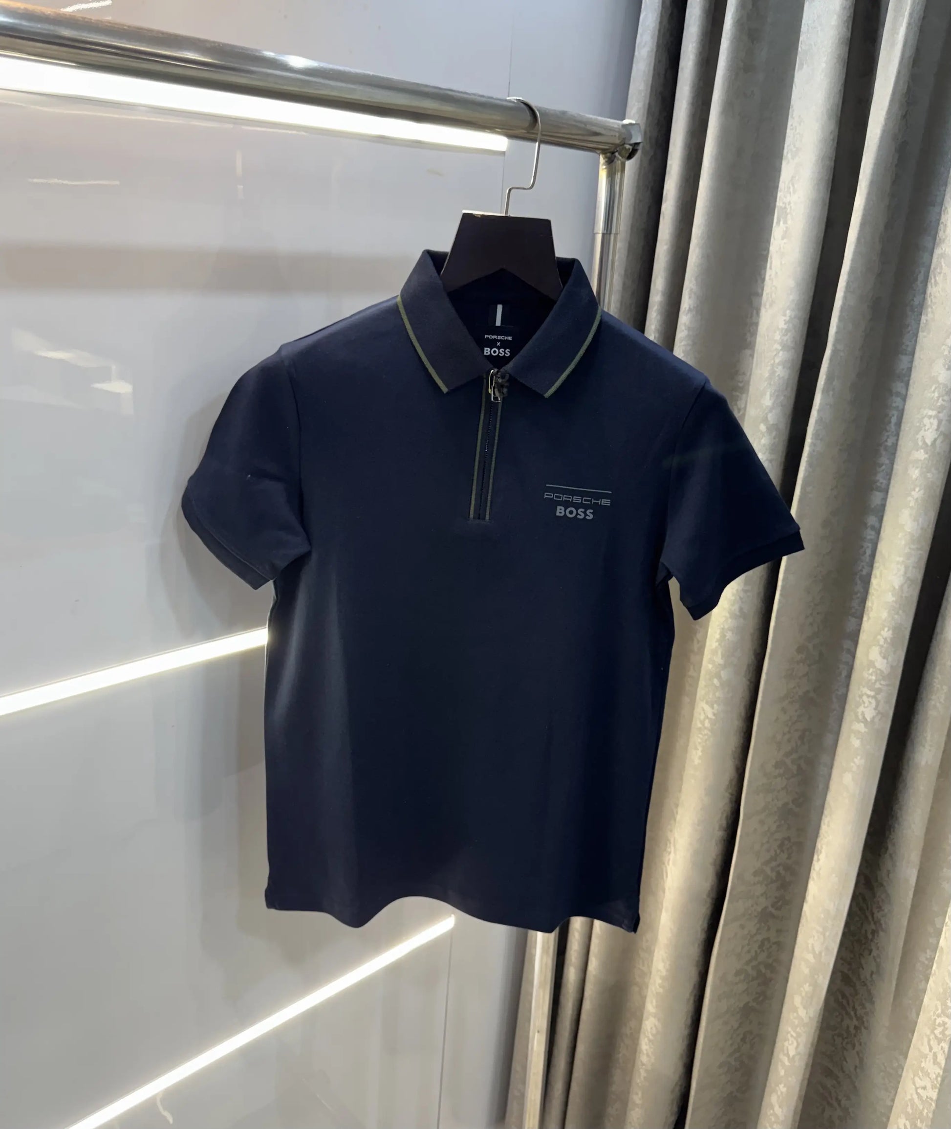 Hugo Boss Navy Blue Premium Polo T-Shirt