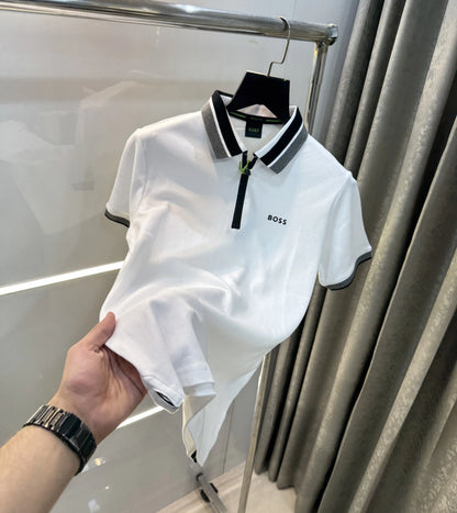 Hugo Boss White Premium Polo T-Shirt