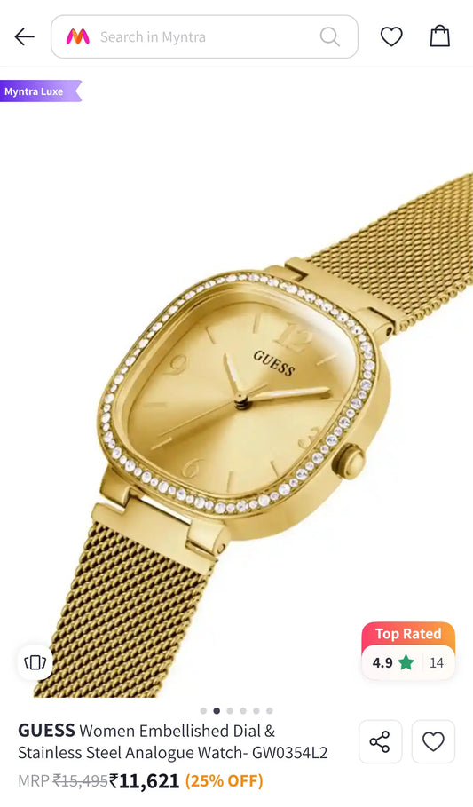 Gues s Tapestry All Gold Premium Analog Watch