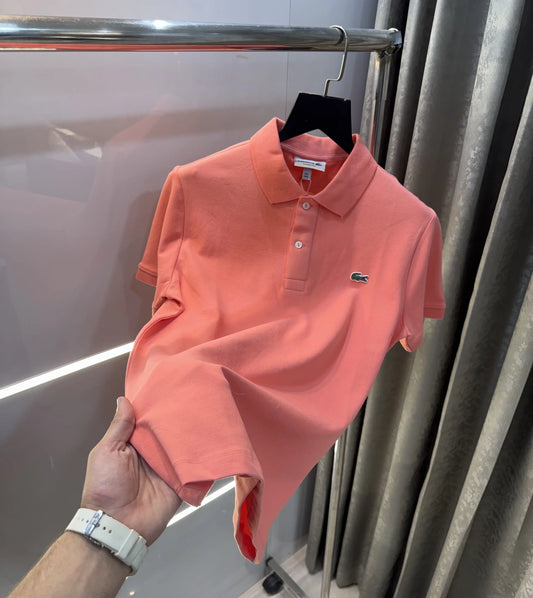 Lacost e Peach Embroidery Logo Premium Polo T-Shirt