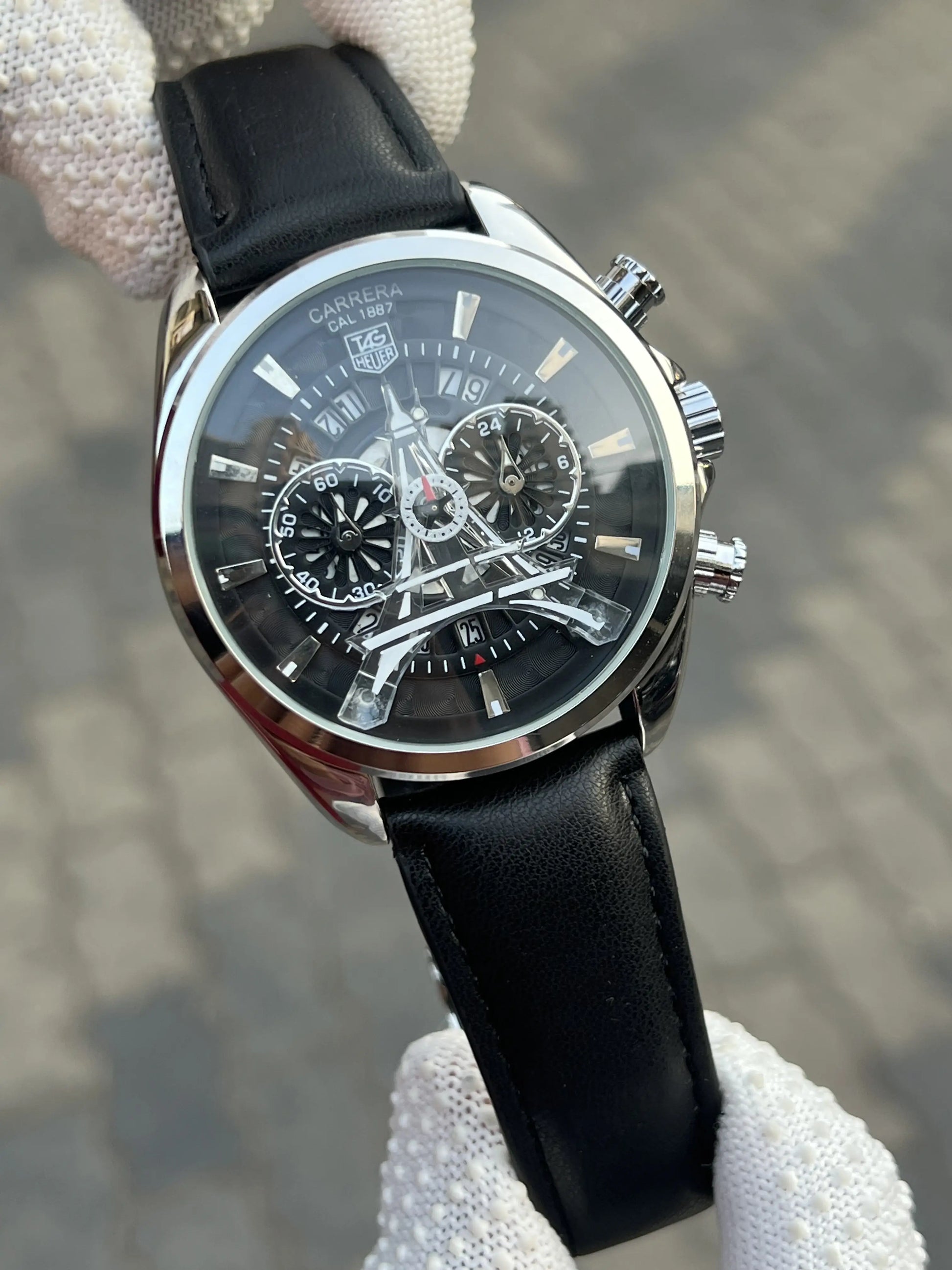 Tag Heuer Eiffel Tower Leather Black Silver