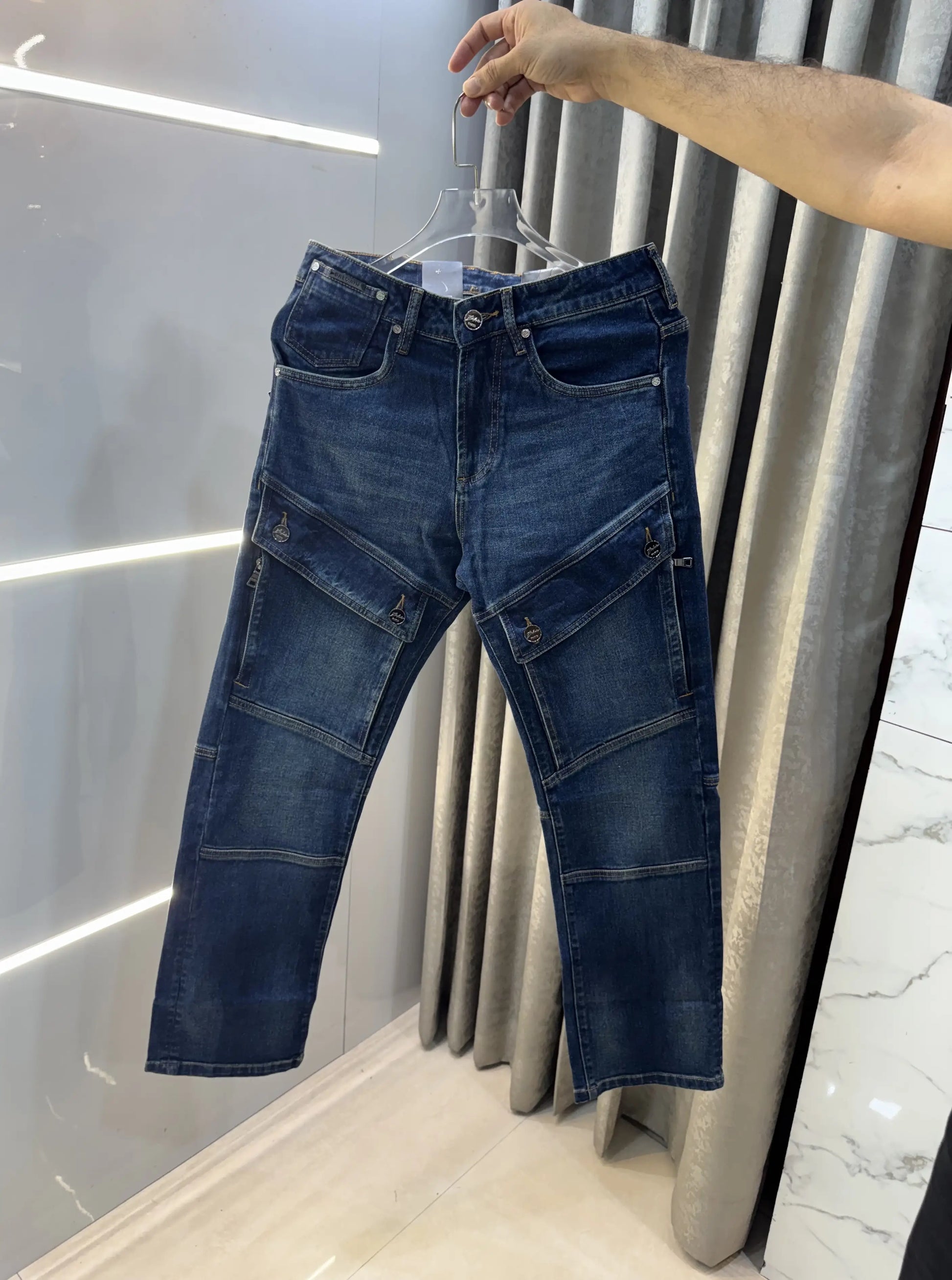 Balmain Paris Dark Shade Imported Rider Denim