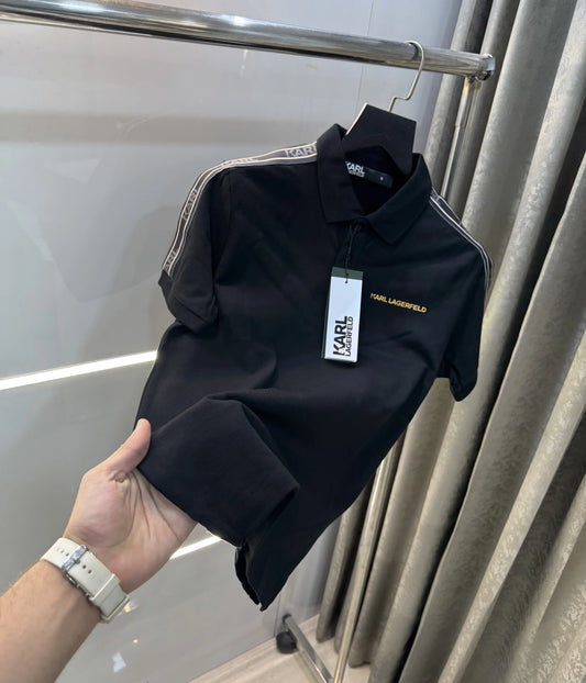Karl Lagerfled Black Imported Polo T-Shirt