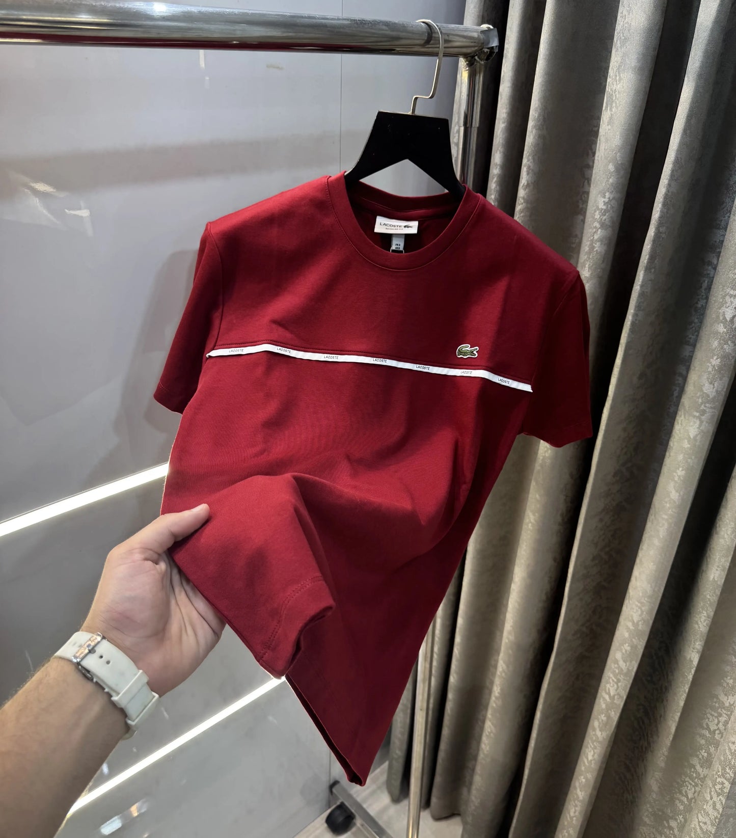 Lacost e Maroon Logo Work Premium T-Shirt