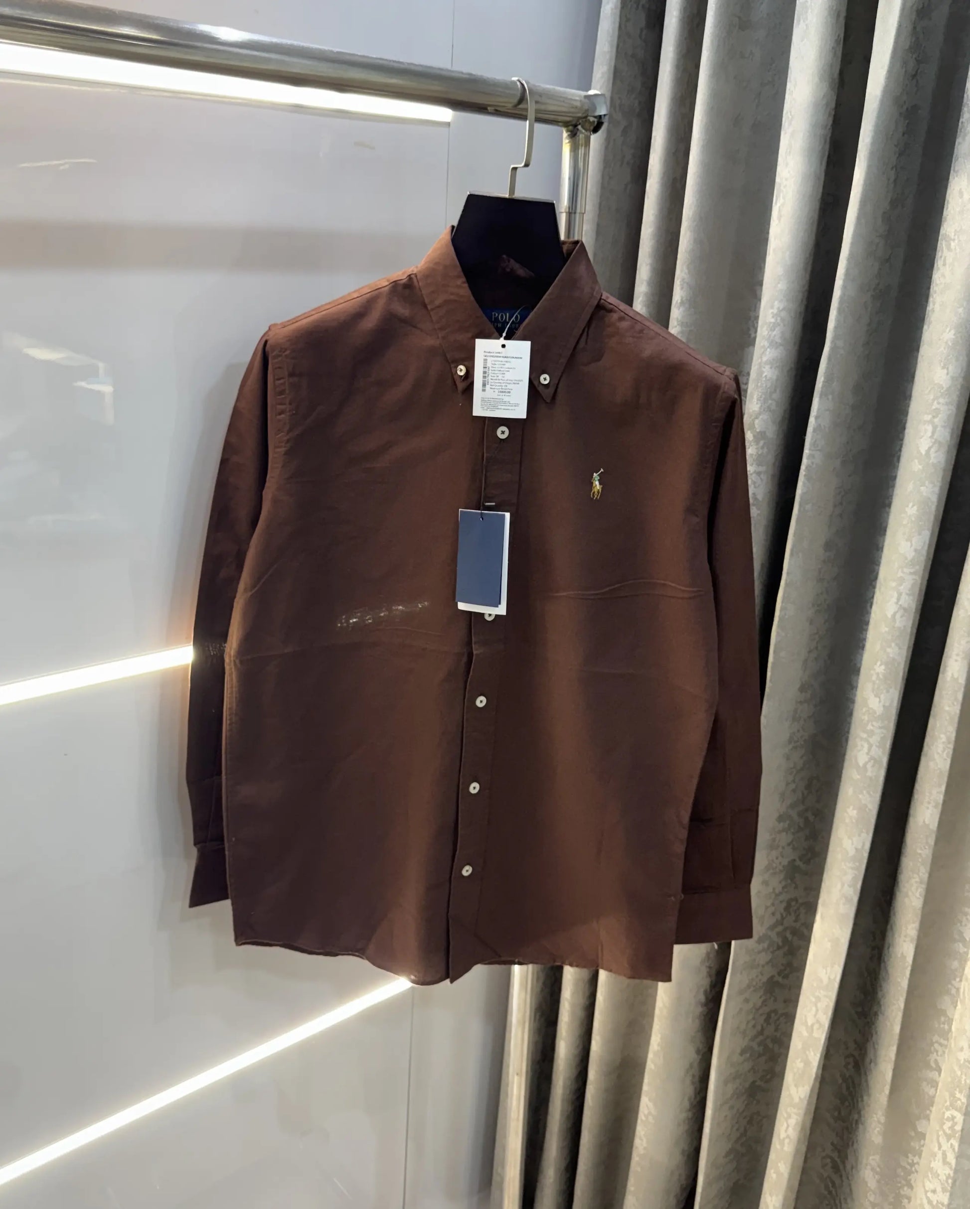 Ralph  Lauren Brown Embroidery Logo Classic Shirt