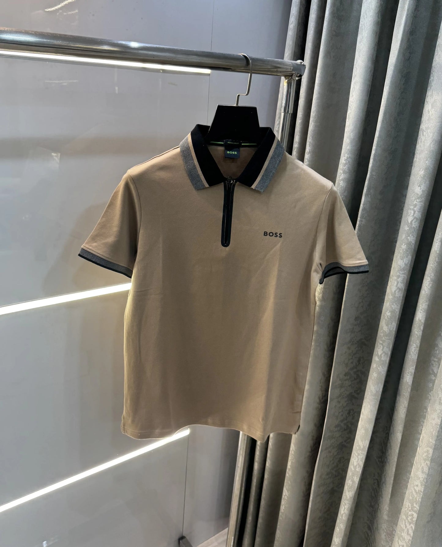 Hugo Boss Beige Premium Polo T-Shirt