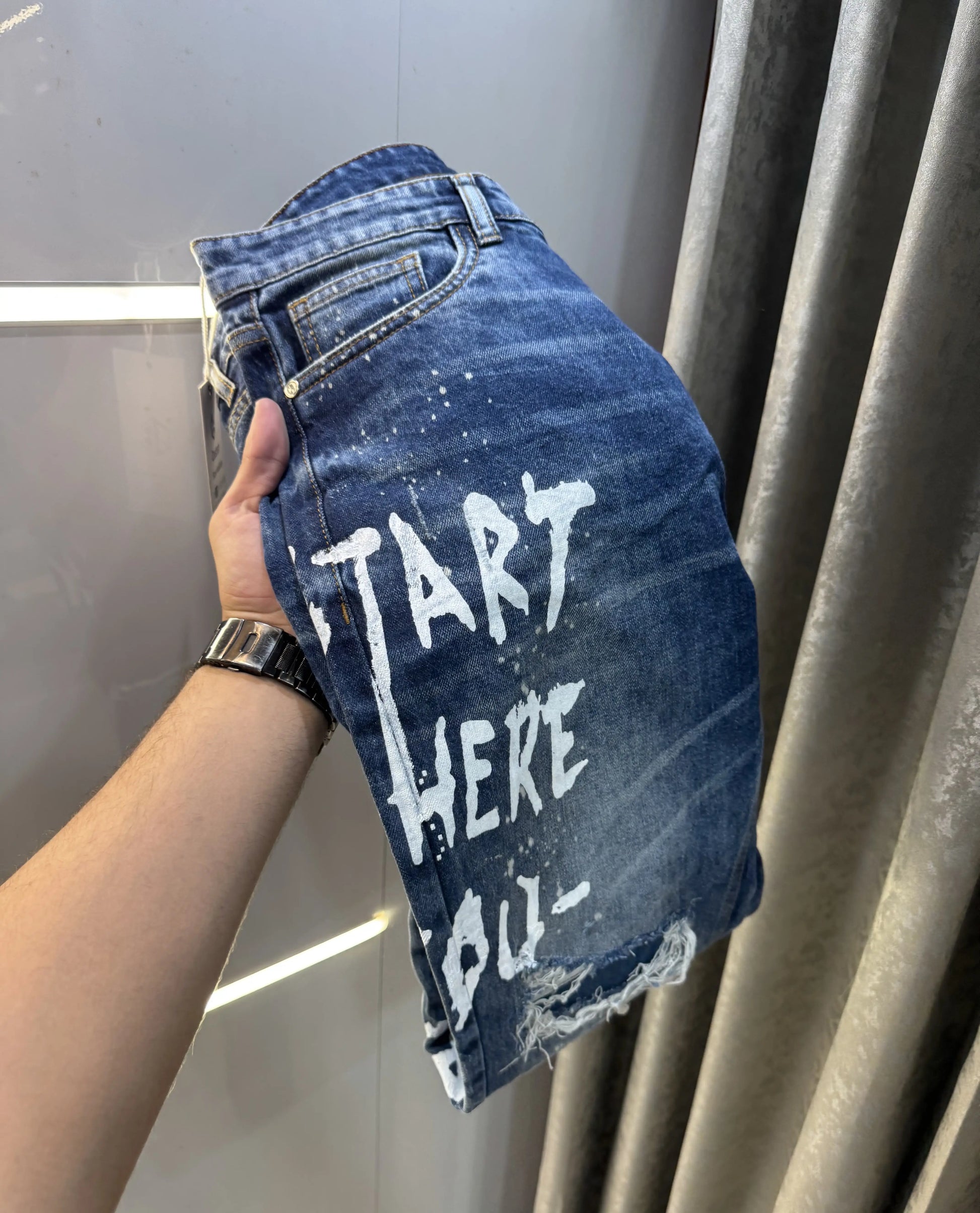 Qasbah Sky mid Blue Designer Imported Turkey Denim