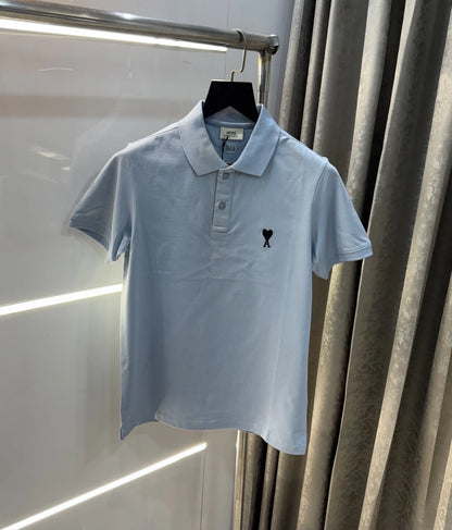Ami paris Sky Blue Logo Work Premium Imported T-Shirt