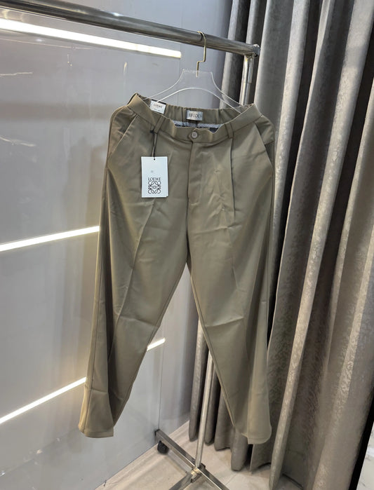 Loewe Olive Premium Imported Belt Strech Trouser