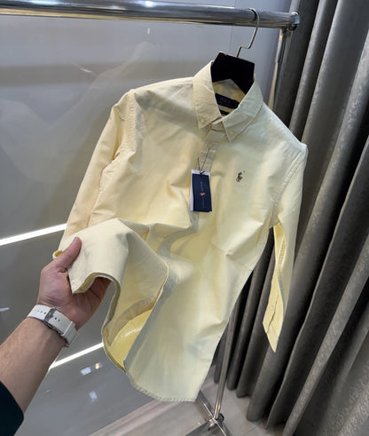 Ralph  Lauren Butter Yellow Embroidery Logo Classic Shirt