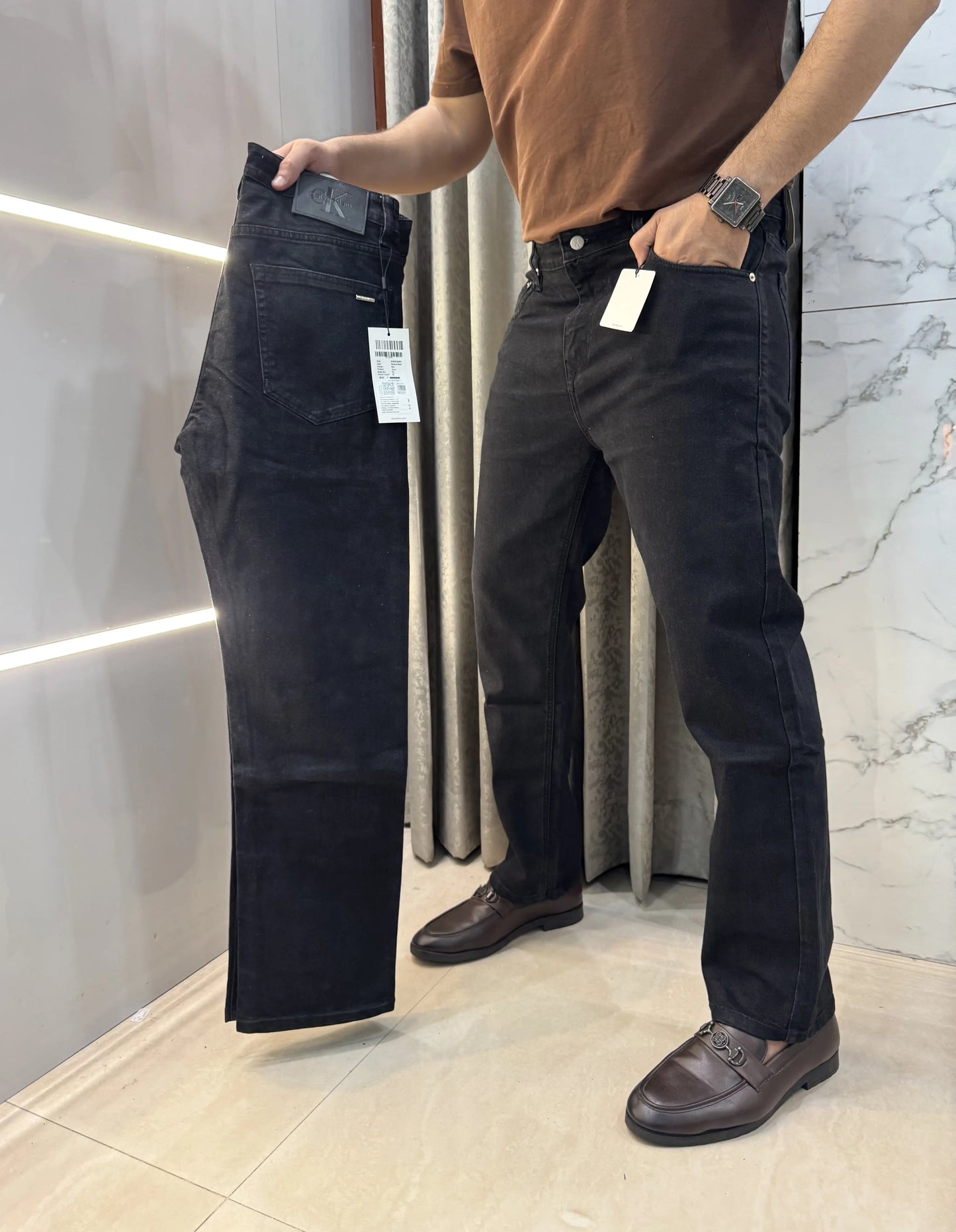 Calvi n Klein Black Imported Hyperflex Denim