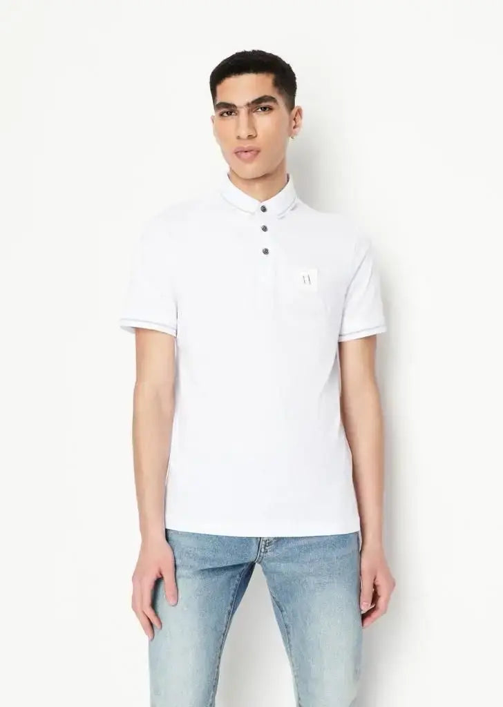 Arman i E_xchange White Patch Logo Premium Polo T-Shirt