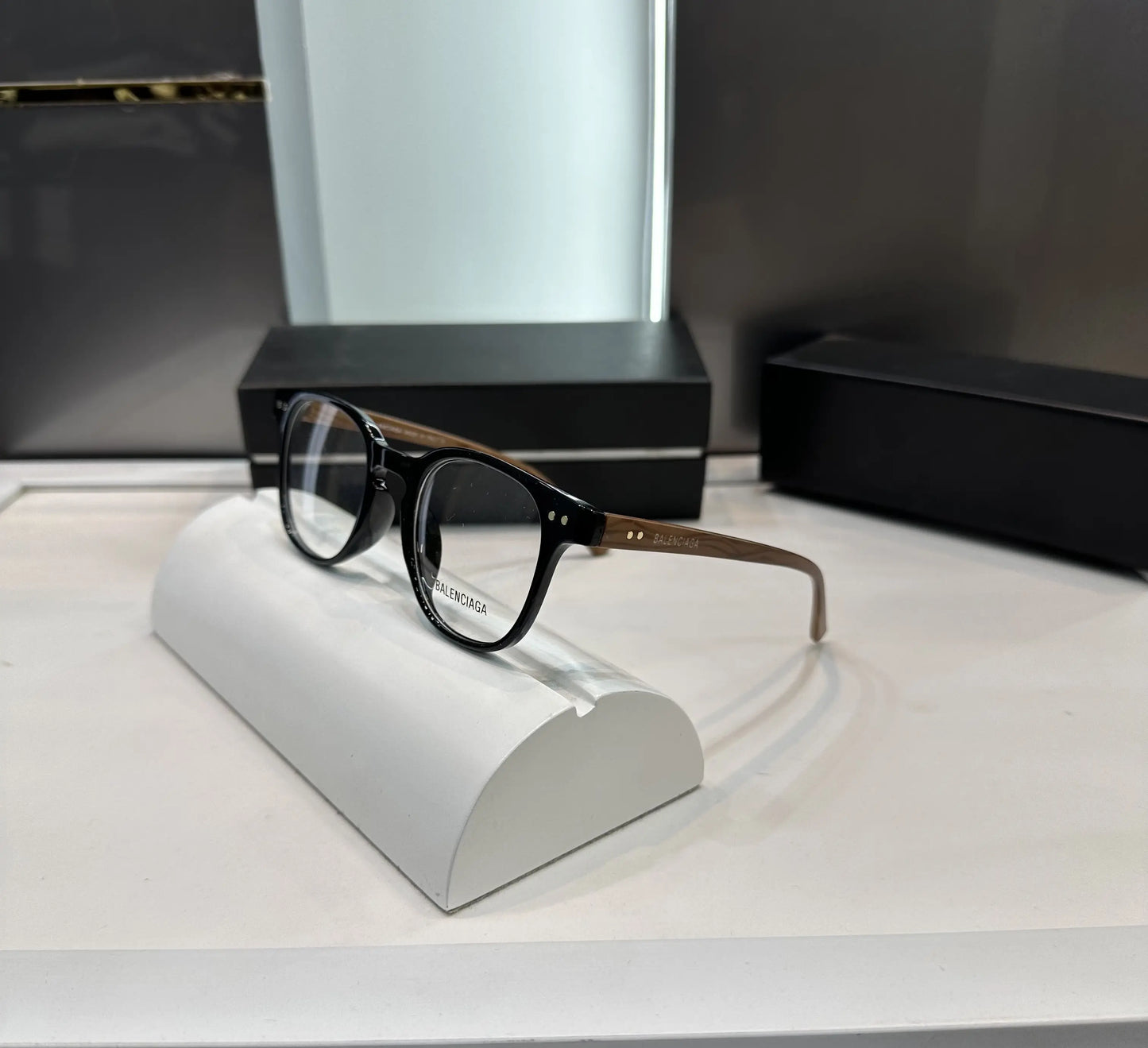 Balenciaga Wooden Black Glasses 5183