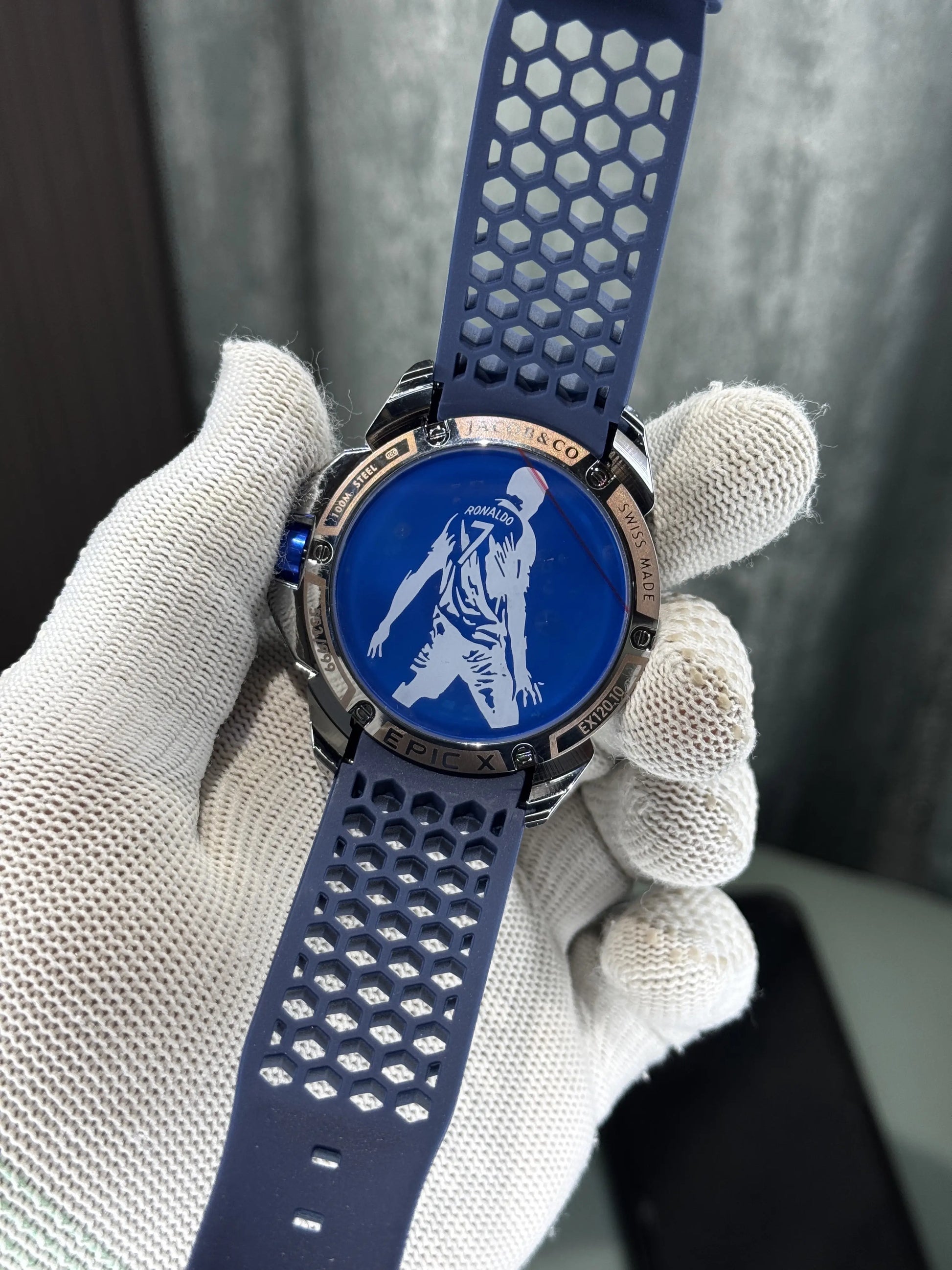 Jacob&Co. Sweep Silver Blue Cr7 Quartz Watch