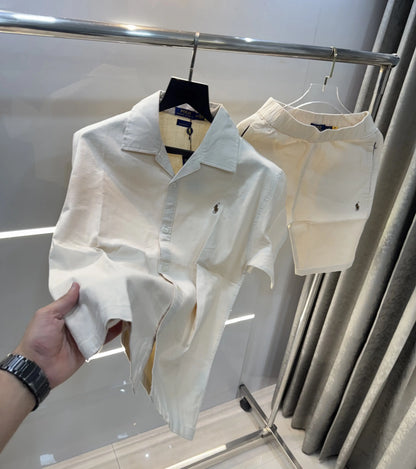 Ralph  Lauren Cream Logo Work Premium Cord Set