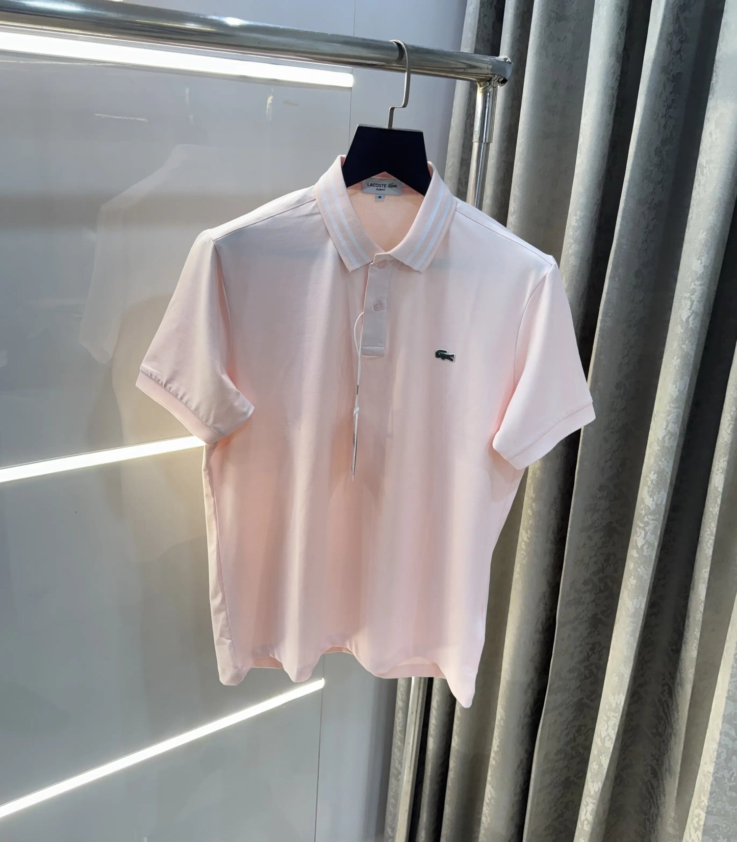 Lacost e Pink Embroidery Logo Premium Polo T-Shirt