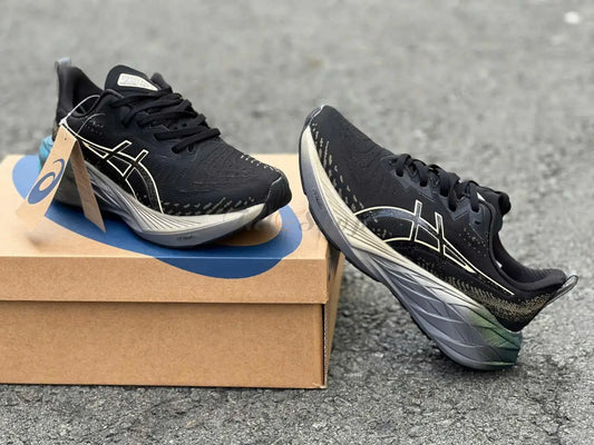 Asics Novablast 4 Platinum Black Champagne Mens Shoes