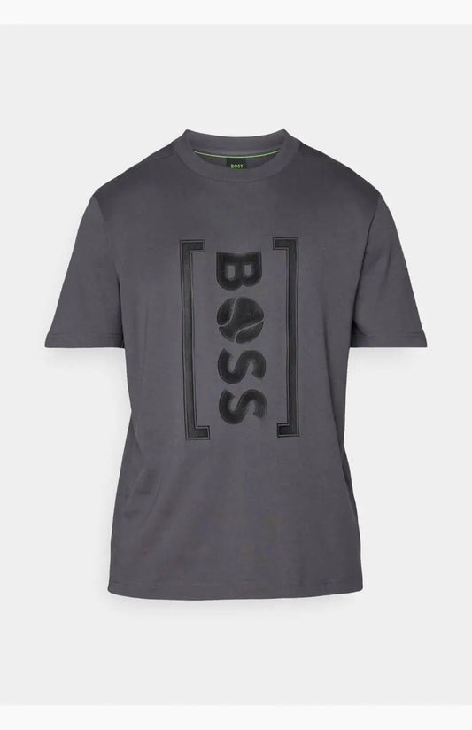 Hugo Boss Grey Logo Print Premium T-Shirt