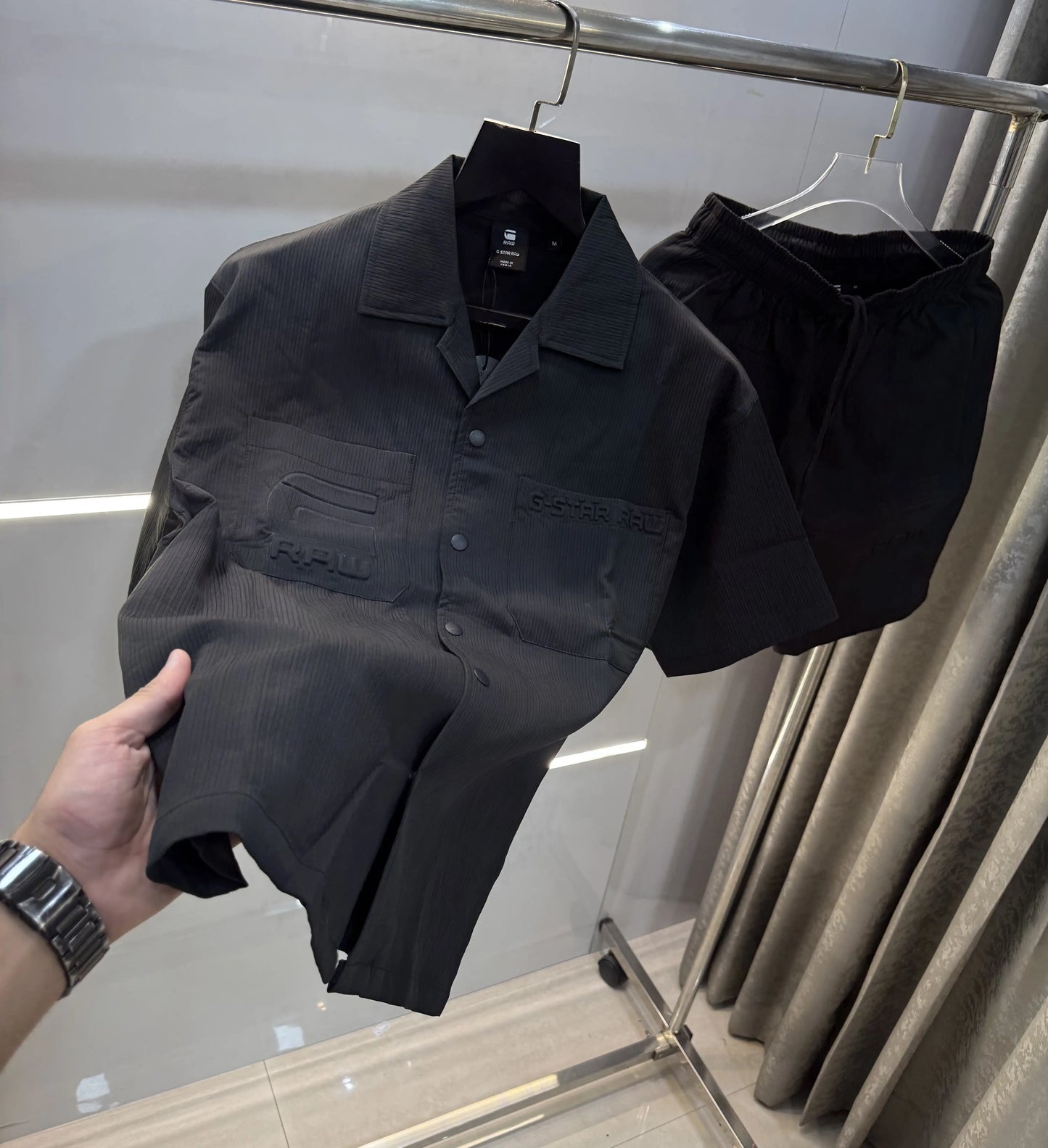 G-Star Raw Black Logo Work Premium OversizedCord Set