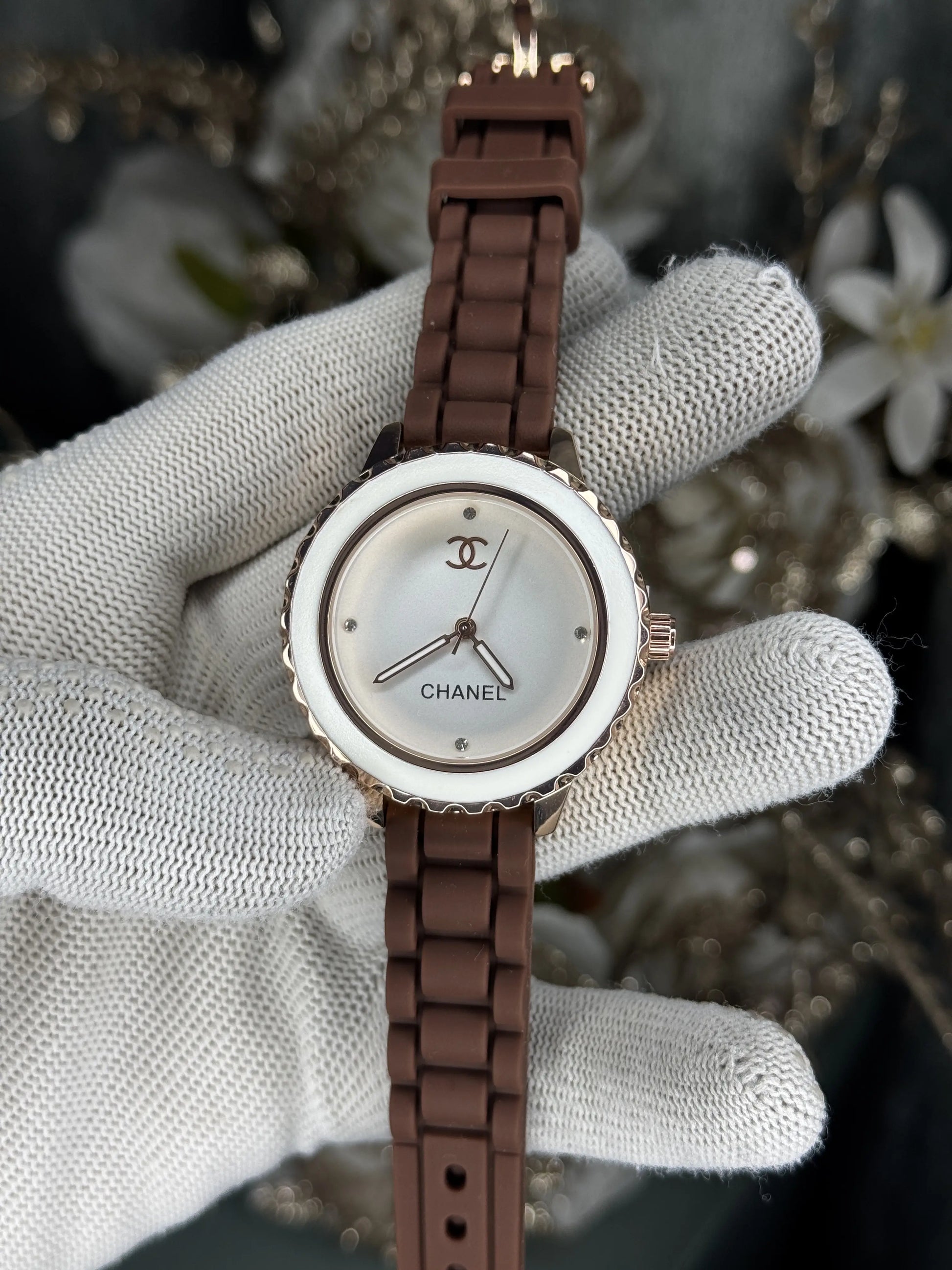 Chane l Paris Brown White Premium Ladies Watch