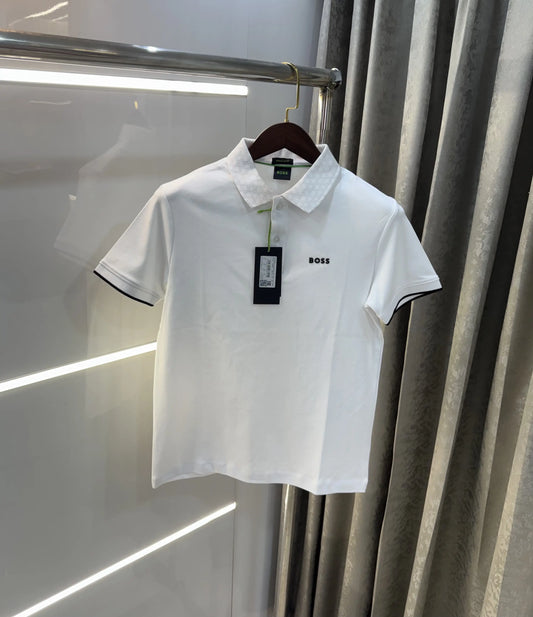 Hugo  Boss White Premium Polo T-shirt