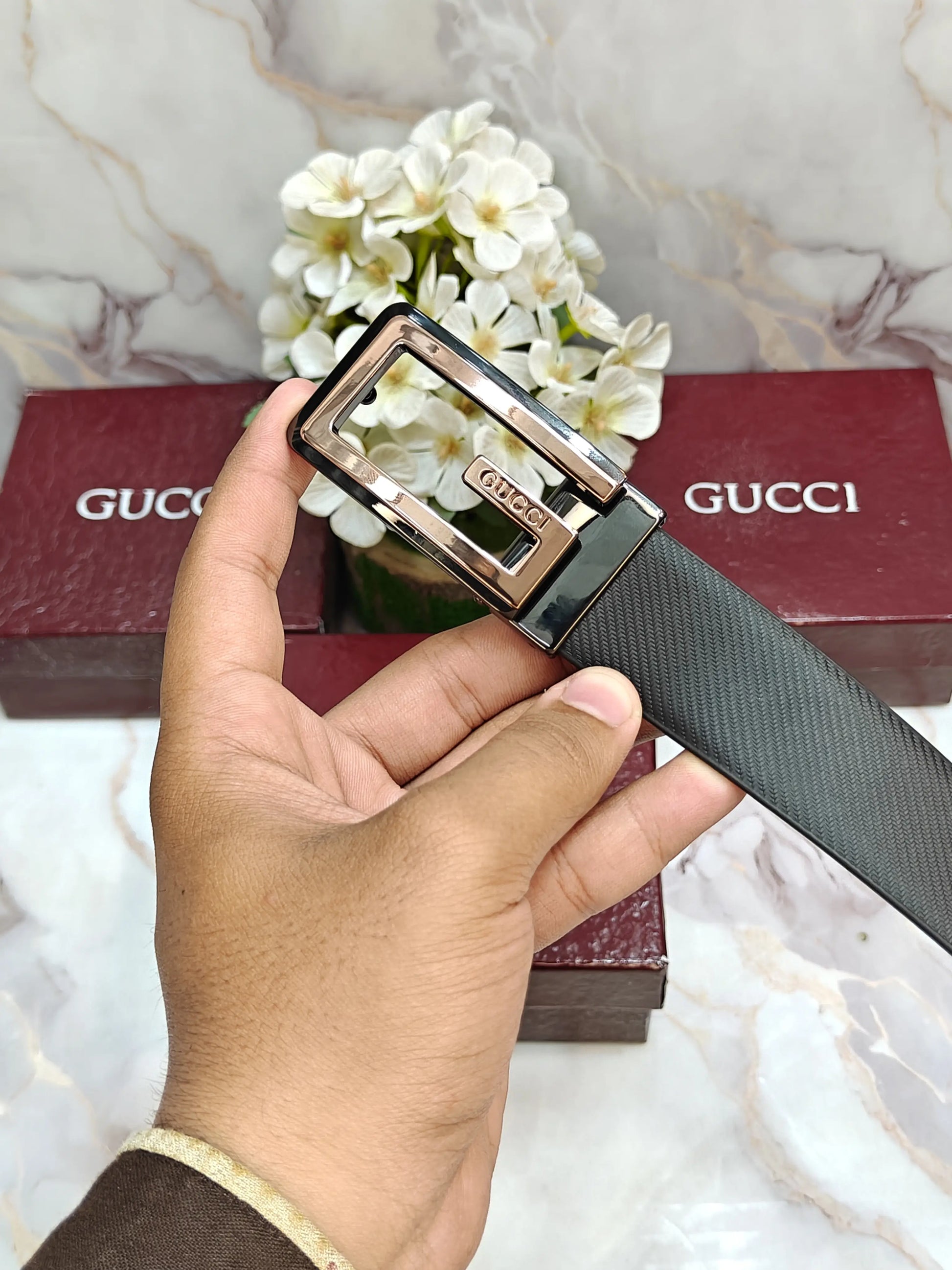 GG GUCCI PREMIUM QUALITY REVERSEABLE BELT WITH OG BOX
