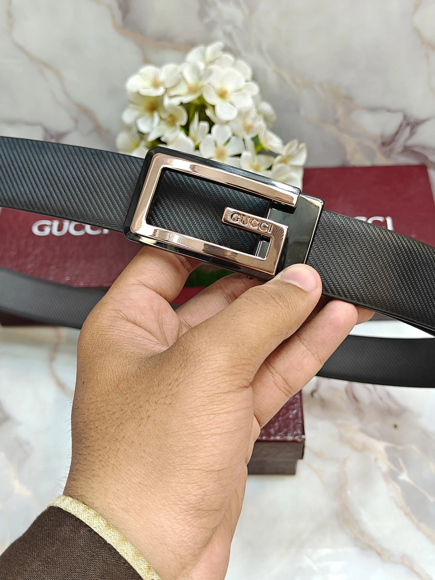 GG GUCCI PREMIUM QUALITY REVERSEABLE BELT WITH OG BOX