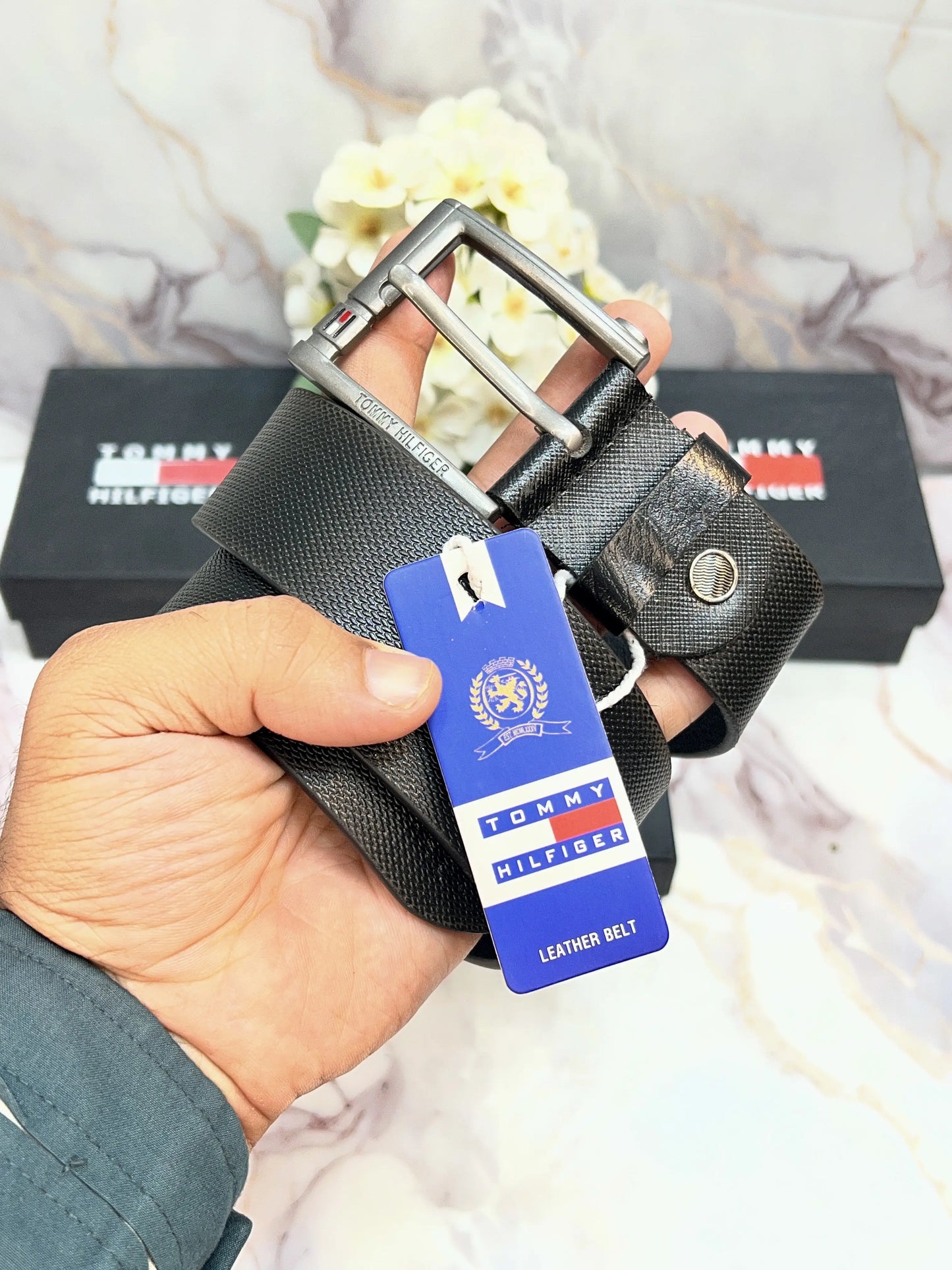 TOMMY PREMIUM QUALITY IMP LEATHER BELT WITH OG BOX