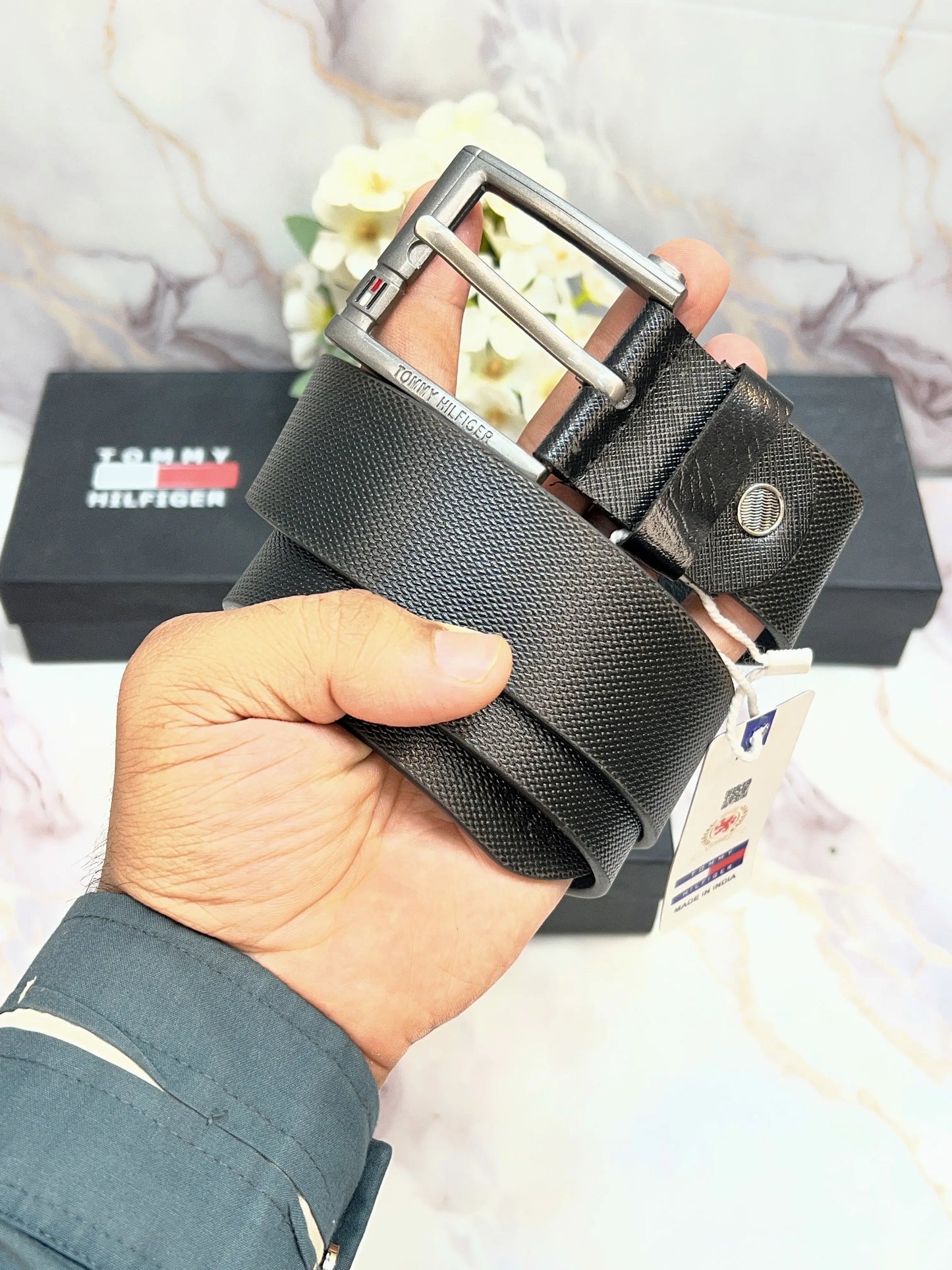 TOMMY PREMIUM QUALITY IMP LEATHER BELT WITH OG BOX