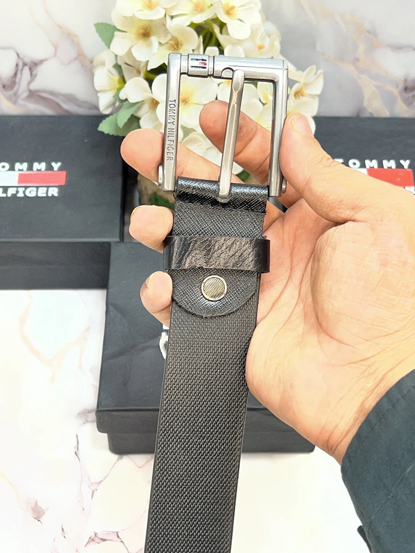 TOMMY PREMIUM QUALITY IMP LEATHER BELT WITH OG BOX