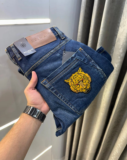 Balmain Paris Dark  Blue Imported Rider Denim