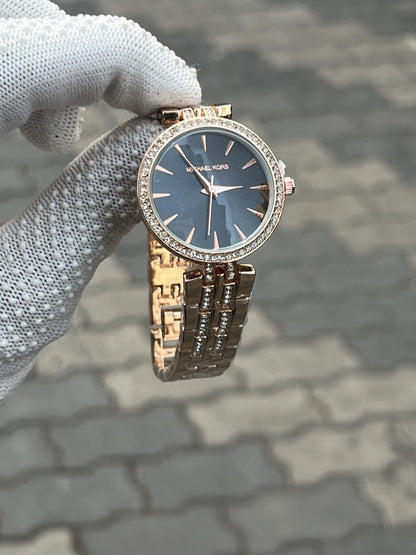 Michae_l Kors Gold Black Diamond