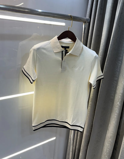 Tommy  Hilfiger Cream Logo Work Premium Polo T-Shirt