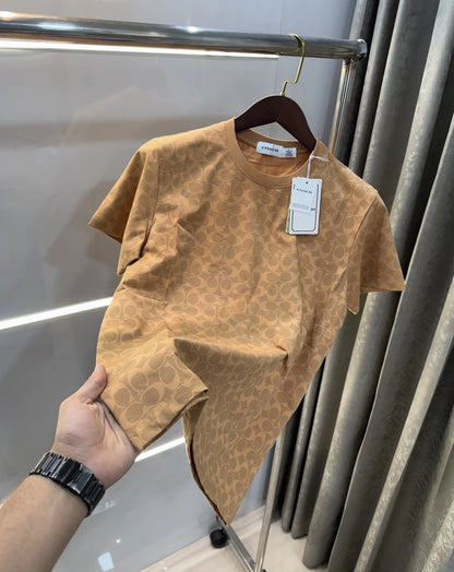 Coach Beige Monogram Premium T-Shirt
