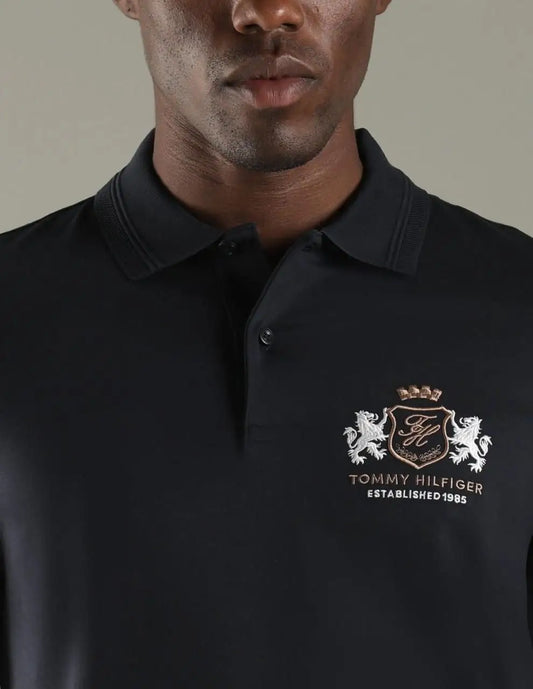 Tommy  Hilfiger Black Logo Work Premium Polo T-Shirt