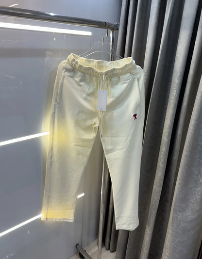 Ami Paris Cream Logo Work Premium Trackpant