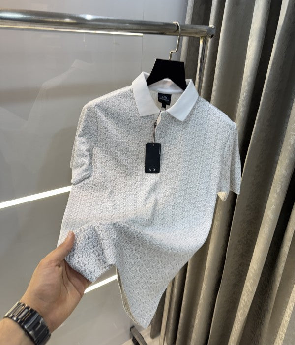 Arman i Exchange White Monogram Premium Polo T-Shirt