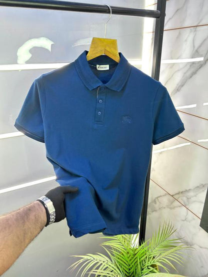 Burberr y Polo Blue Premium Collar Neck T-shirt F2649-BU