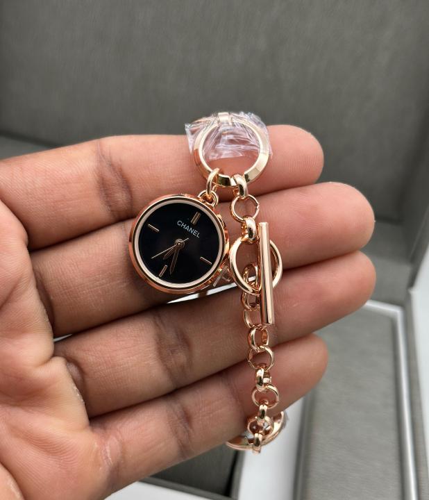 Chanel Round Rosegold Black