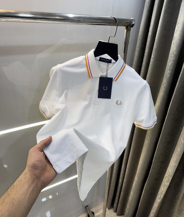 Fredperry White Embroidery Logo Premium Polo T-Shirt