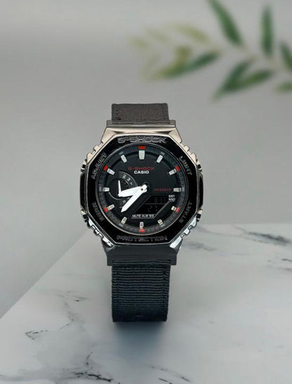 Gshock GM2100 Black White Red Leather