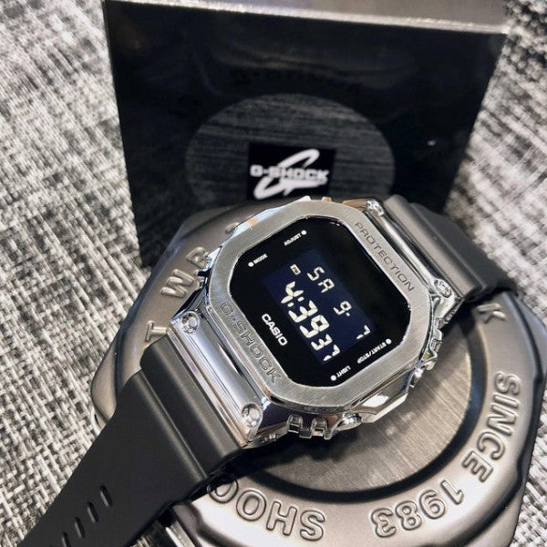 Gshock GMWB 5000 SilverBlack LeatherBelt