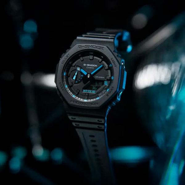 Gshock GM2100 Black Blue Leather