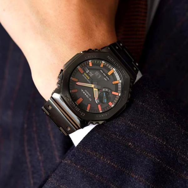 Gshock GM2100 Black Orange ChainBelt