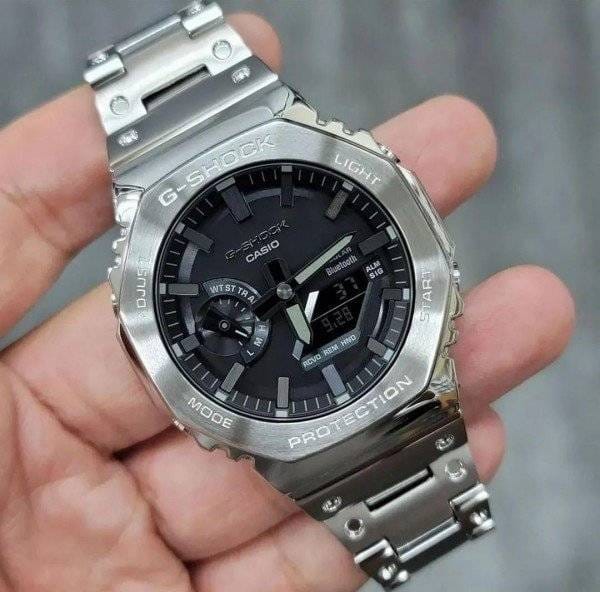 Gshock GM2100 Silver Black ChainBelt