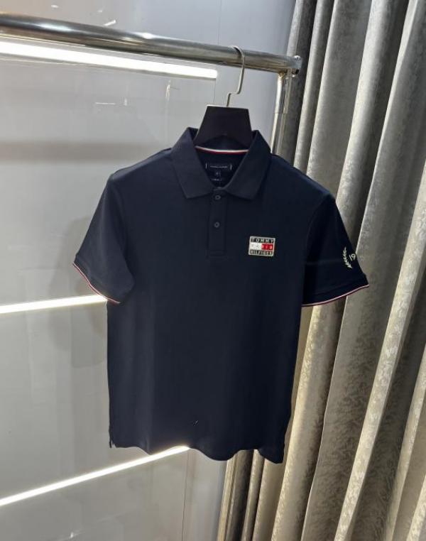 Tommy Hilfiger Navy Blue Embroidery Work Premium Polo T-Shirt