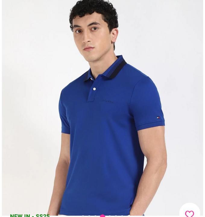 Tommy Hilfiger Petrol Blue Embroidery Logo Premium Polo T-Shirt